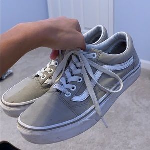 Gray old skool vans